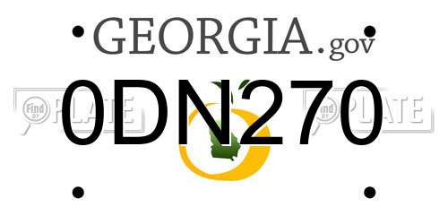 0DN270 Georgia License Plate