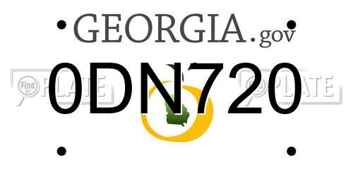 0DN720 Georgia License Plate