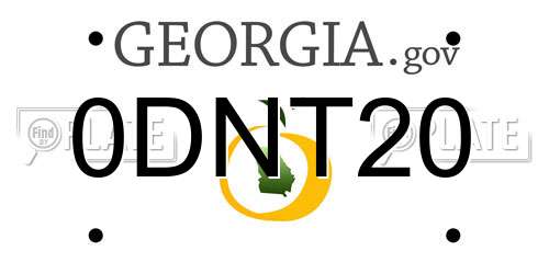 0DNT20 Georgia License Plate