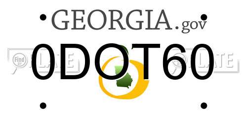 0DOT60 Georgia License Plate