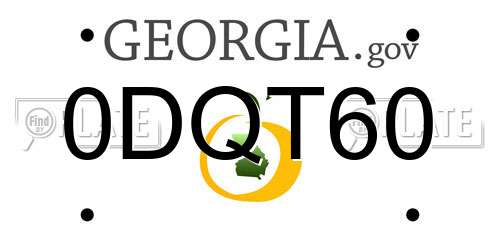 0DQT60 Georgia License Plate