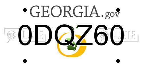 0DQZ60 Georgia License Plate