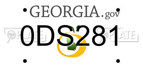 0DS281 Georgia License Plate