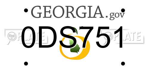 0DS751 Georgia License Plate