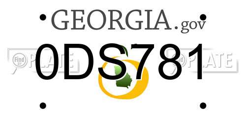 0DS781 Georgia License Plate