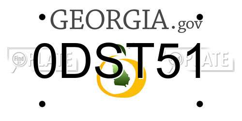 0DST51 Georgia License Plate