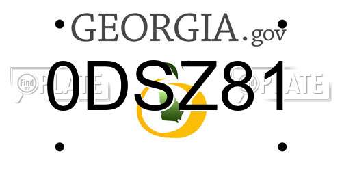 0DSZ81 Georgia License Plate