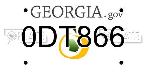 0DT866 Georgia License Plate