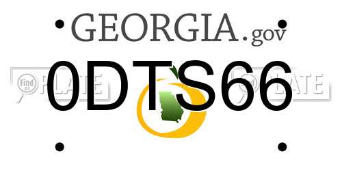 0DTS66 Georgia License Plate