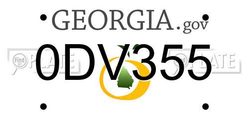0DV355 Georgia License Plate