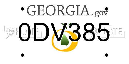 0DV385 Georgia License Plate
