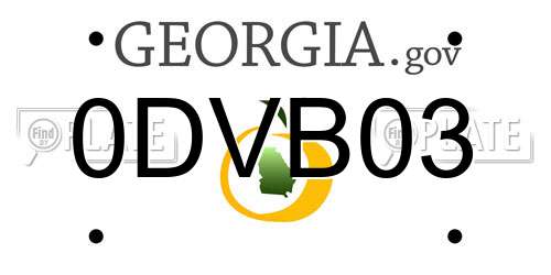 0DVB03 Georgia License Plate