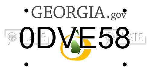 0DVE58 Georgia License Plate