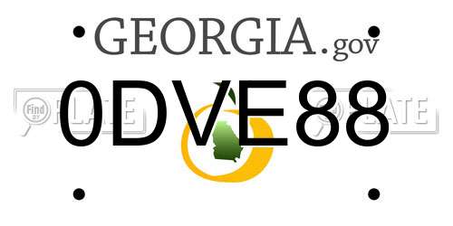 0DVE88 Georgia License Plate