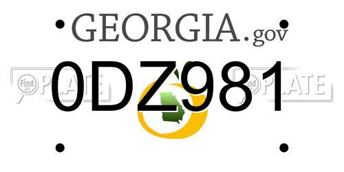 0DZ981 Georgia License Plate