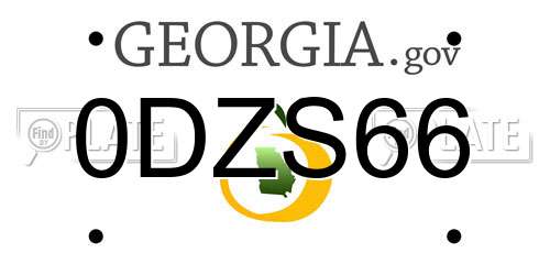 0DZS66 Georgia License Plate