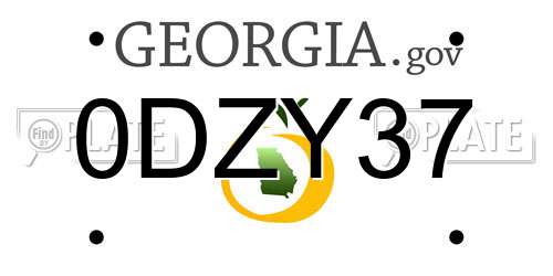 0DZY37 Georgia License Plate