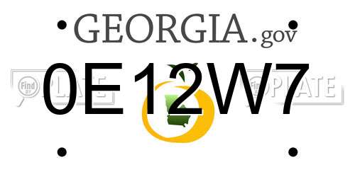 0E12W7 Georgia License Plate