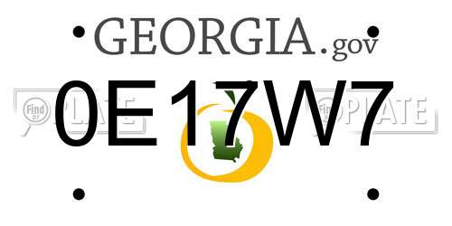 0E17W7 Georgia License Plate