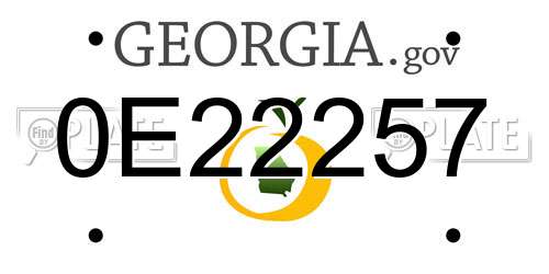 0E22257 Georgia License Plate