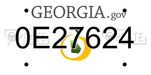 0E27624 Georgia License Plate