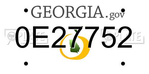 0E27752 Georgia License Plate