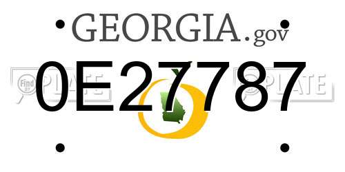 0E27787 Georgia License Plate