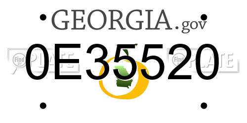 0E35520 Georgia License Plate