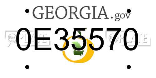 0E35570 Georgia License Plate