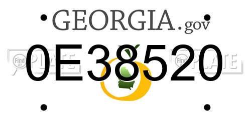 0E38520 Georgia License Plate