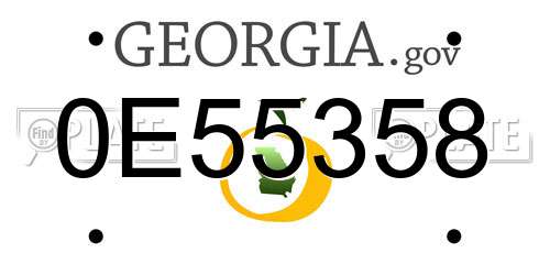 0E55358 Georgia License Plate