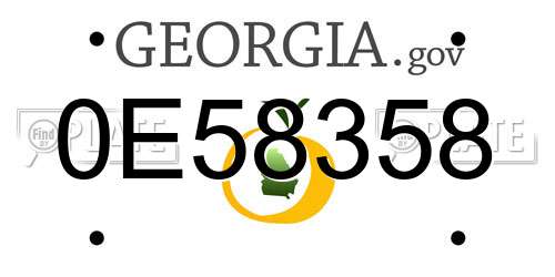 0E58358 Georgia License Plate