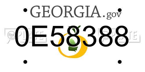 0E58388 Georgia License Plate