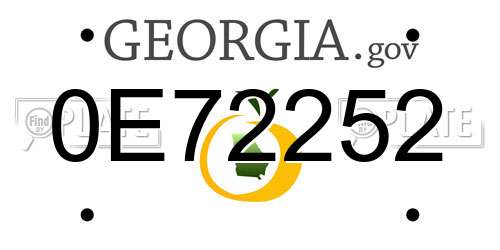 0E72252 Georgia License Plate