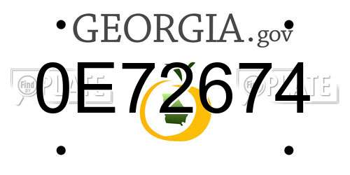 0E72674 Georgia License Plate