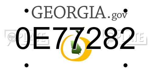0E77282 Georgia License Plate