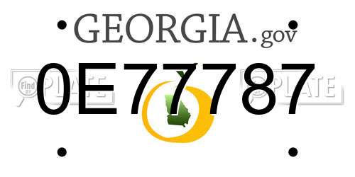 0E77787 Georgia License Plate