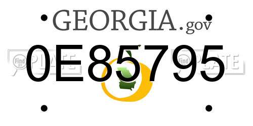 0E85795 Georgia License Plate