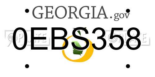 0EBS358 Georgia License Plate