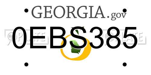0EBS385 Georgia License Plate