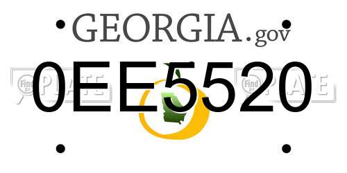 0EE5520 Georgia License Plate
