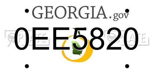0EE5820 Georgia License Plate