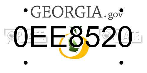 0EE8520 Georgia License Plate