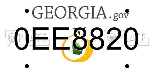 0EE8820 Georgia License Plate