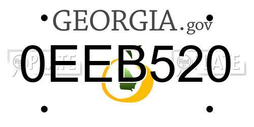 0EEB520 Georgia License Plate