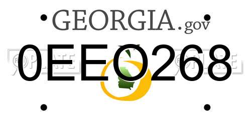 0EEO268 Georgia License Plate