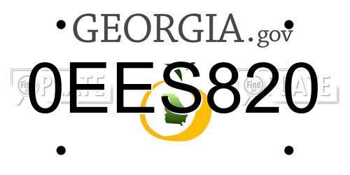 0EES820 Georgia License Plate