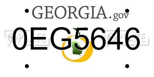 0EG5646 Georgia License Plate