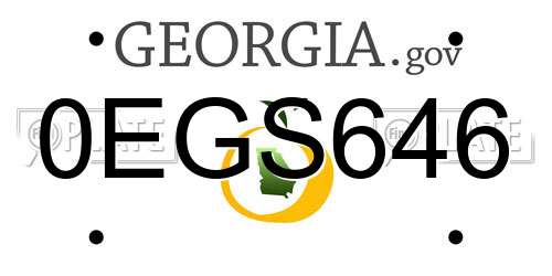 0EGS646 Georgia License Plate