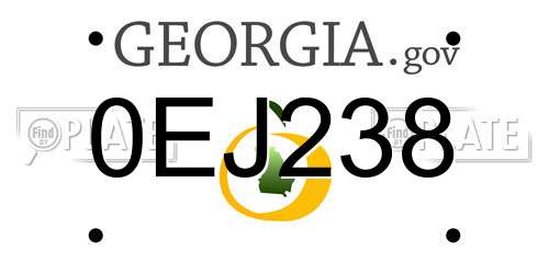 0EJ238 Georgia License Plate